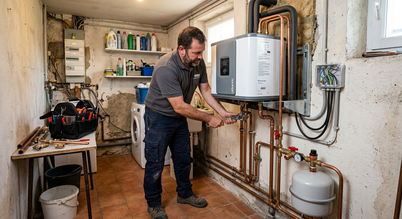 Pose de chauffe-eau thermodynamique par un plombier à Drancy